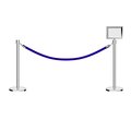 Montour Line Stanchion Post & Rope Kit Pol.Steel, 2CrownTop 1Blue Rope 8.5x11H Sign C-Kit-1-PS-CN-1-Tapped-1-8511-H-1-PVR-BL-PS